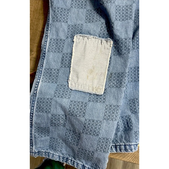 Women's Vans Range Elastic Drawstring Mended Check Range Crop Jeans XS Skate Y2K - Picture 8 of 8